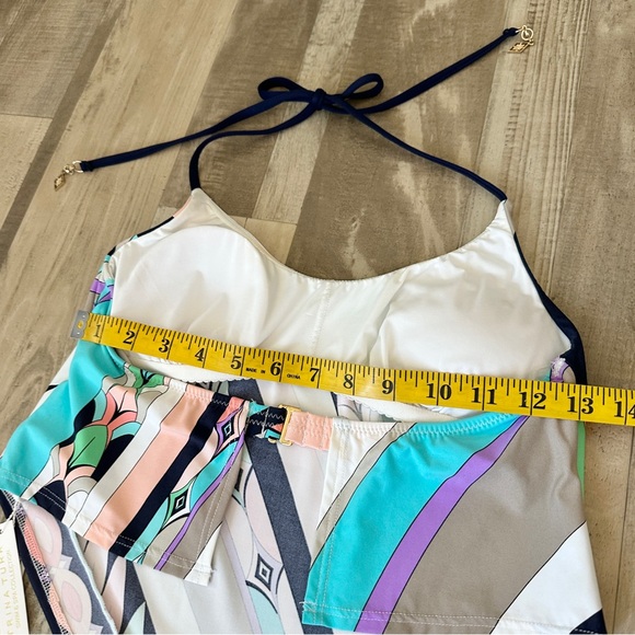 Trina Turk Halter Electric Wave Tankini Swimsuit Top Women's 4 NWT - Picture 5 of 12